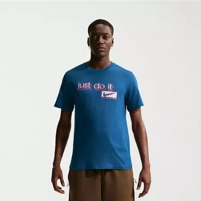 Nike Just Do It Mens Crew Neck Short Sleeve Active Big And Tall T-shirt In Blue