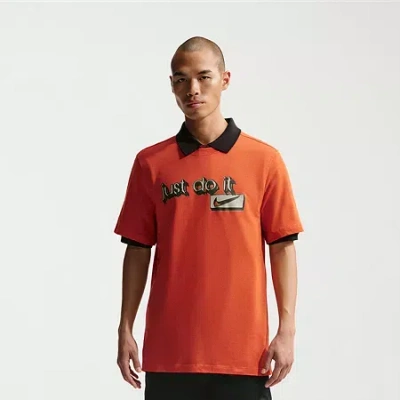 Nike Just Do It Mens Crew Neck Short Sleeve Active Big And Tall T-shirt In Orange