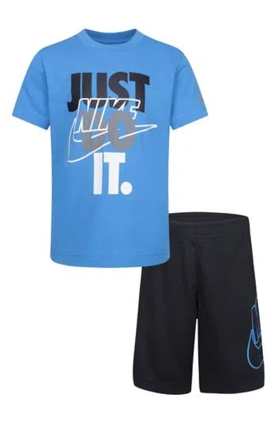 Nike Kids'  'just Do It' Shorts & T-shirt Set In Multi