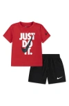 Nike Kids'  Just Do It T-shirt & Shorts Set In Red