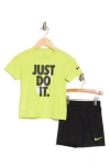 Nike Kids'  Just Do It T-shirt & Shorts Set In Black-green