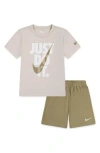 Nike Kids'  Just Do It T-shirt & Shorts Set In Parachute Beige