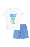 Nike Kids'  Just Do It T-shirt & Shorts Set In University Blue