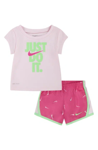 Nike Babies' Just Do It T-shirt & Tempo Shorts Set In Purple/ Pink Multi