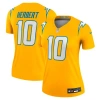 Nike Justin Herbert Gold Los Angeles Chargers Alternate Charger Power Legend Player Performance Top In Yellow