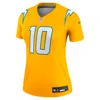 Nike Justin Herbert Gold Los Angeles Chargers Alternate Charger Power Legend Player Performance Top In Yellow