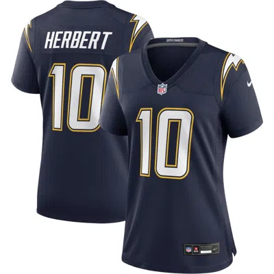 Nike Justin Herbert Navy Los Angeles Chargers Alternate Super Chargers Game Jersey In Blue