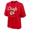 Nike Kansas City Chiefs Essential Script Boxy  Women's Nfl T-shirt In Red