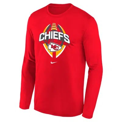 Nike Kansas City Chiefs Legend Icon Big Kids'  Dri-fit Nfl Long-sleeve T-shirt In Red
