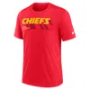 Nike Heather Red Kansas City Chiefs Long Pass Tri-blend T-shirt In Red