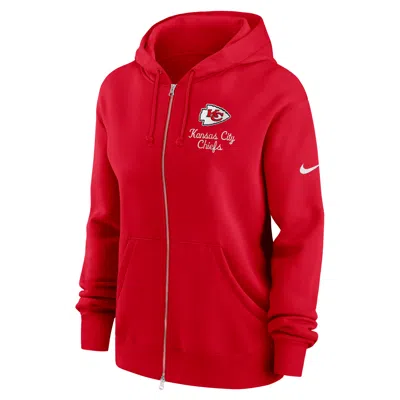 Nike Kansas City Chiefs Phoenix Rewind  Women's Nfl Full-zip Hoodie In Red