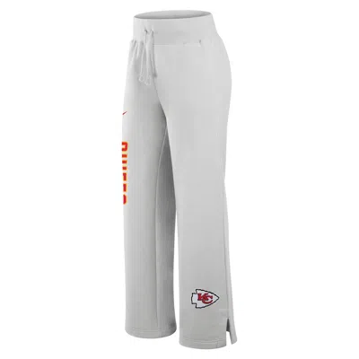 Nike Kansas City Chiefs Primetime Phoenix Wide-leg  Women's Nfl Sweatpants In Grey