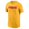 Nike Gold Kansas City Chiefs Primetime Wordmark Essential T-shirt In Orange