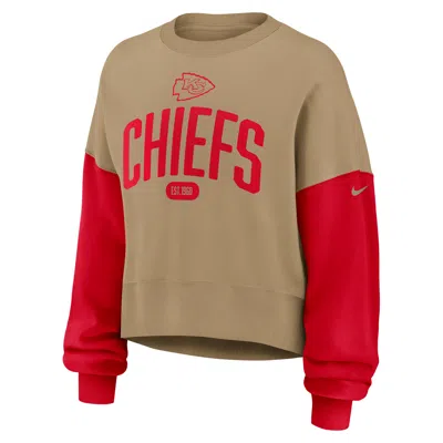 Nike Kansas City Chiefs Rewind  Women's Nfl Pullover Crew In Brown