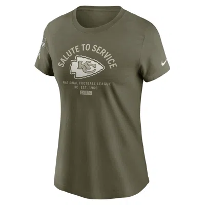 Nike Kansas City Chiefs Salute To Service Sideline  Women's Nfl T-shirt In Green