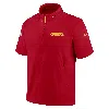 Nike Kansas City Chiefs Sideline Coach  Men's Nfl 1/2-zip Short-sleeve Hooded Jacket In Red