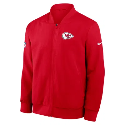 Nike Kansas City Chiefs Sideline  Men's Nfl Full-zip Bomber Jacket In Red