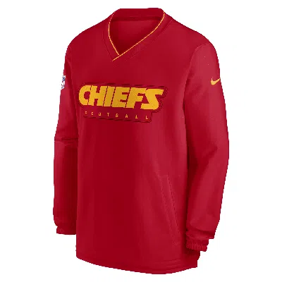Nike Kansas City Chiefs Sideline  Men's Nfl Long-sleeve Windshirt In Red