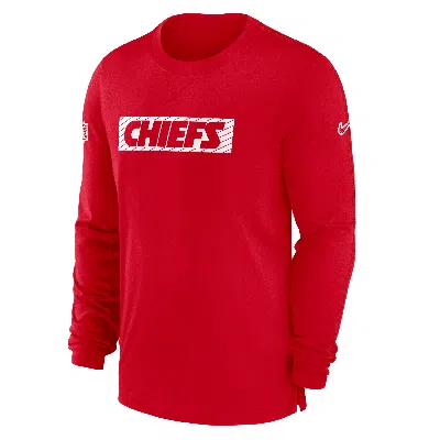 NIKE KANSAS CITY CHIEFS SIDELINE PLAYER TEAM ISSUE MENÂS  MEN'S DRI-FIT LONG-SLEEVE TOP,1015767570