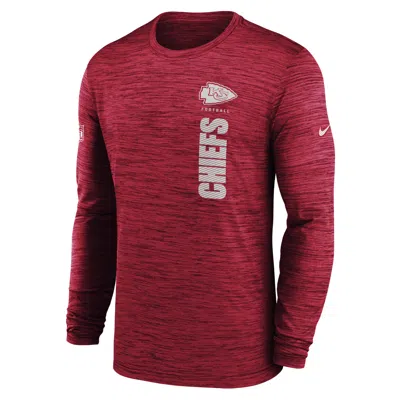 Nike Kansas City Chiefs Sideline Velocity  Men's Dri-fit Nfl Long-sleeve T-shirt In Red