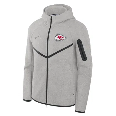 Nike Kansas City Chiefs Tech Fleece Windrunner  Men's Nfl Full-zip Hooded Jacket In Gray
