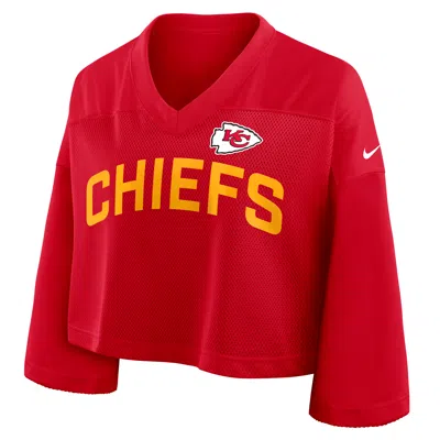 Nike Kansas City Chiefs Wide Receiver Jersey Fashion  Women's Dri-fit Nfl Cropped Top In Red