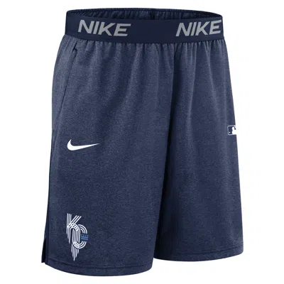 Nike Navy Kansas City Royals Authentic Collection City Connect Performance Knit Shorts In Blue