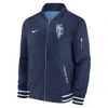 Nike Men's Navy Kansas City Royals Authentic Collection City Connect Full-zip Bomber Jacket In Blue