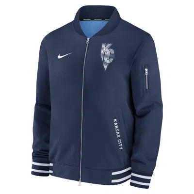 NIKE KANSAS CITY ROYALS AUTHENTIC COLLECTION CITY CONNECT  MEN'S MLB FULL-ZIP BOMBER JACKET,1015812980