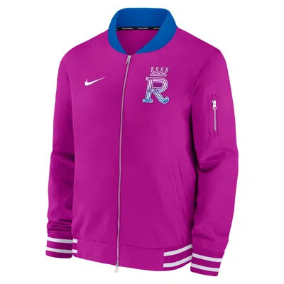 Nike Kansas City Royals Authentic Collection City Connect  Men's Mlb Full-zip Bomber Jacket In Red