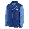 Nike Kansas City Royals Authentic Collection Dugout  Men's Mlb Full-zip Bomber Jacket In Blue