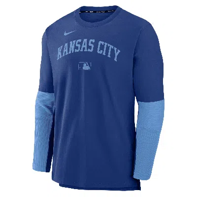 Nike Kansas City Royals Authentic Collection Player  Men's Dri-fit Mlb Pullover Sweatshirt In Blue