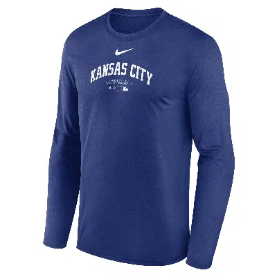 Nike Kansas City Royals Authentic Collection Practice  Men's Dri-fit Mlb Long-sleeve T-shirt In Blue