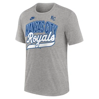 Nike Heather Gray Kansas City Royals Cooperstown Collection Retro Tri-blend T-shirt