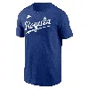 Nike Royal Kansas City Royals Cooperstown Wordmark T-shirt In Blue