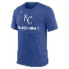 Nike Men's Heather Royal Kansas City Royals Logo Tri-blend T-shirt