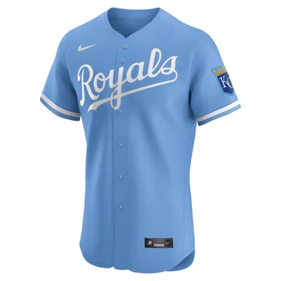 Nike Light Blue Kansas City Royals Alternate Elite Jersey In Animal Print