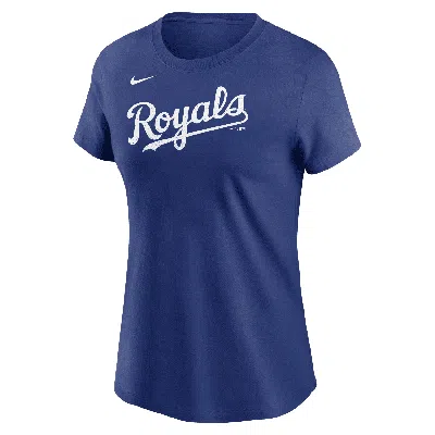 Nike Kansas City Royals Wordmark  Women's Mlb T-shirt In Blue