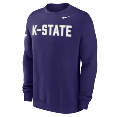 Nike Kansas State Club Fleece  Men's College Crew-neck Sweatshirt In Purple