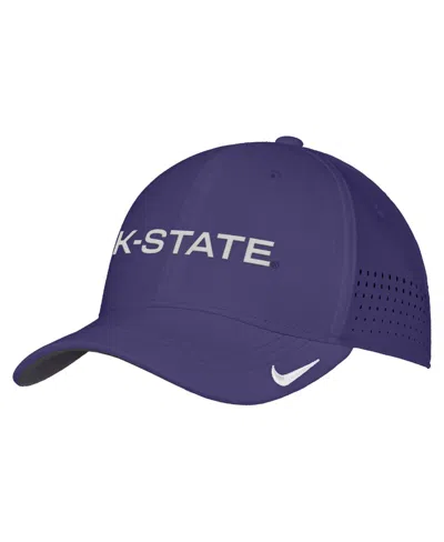 Nike Kansas State Wildcats Swooshflex Stretch-twill Structured-fit Baseball Cap In Purple