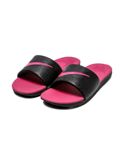 Nike Kids' Kawa "black/pink" Slides