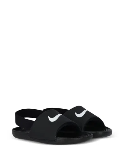 Nike Kids' Kawa Logo Strap Sandals In Black