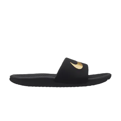 Pre-owned Nike Kawa Slide Gs 'black Gold'