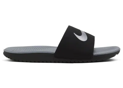 Pre-owned Nike Kawa Slide (gs/ps) Sneakers In Black/metallic Silver