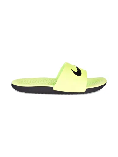 Nike Kids' Kawa "volt/black" Slides In Yellow