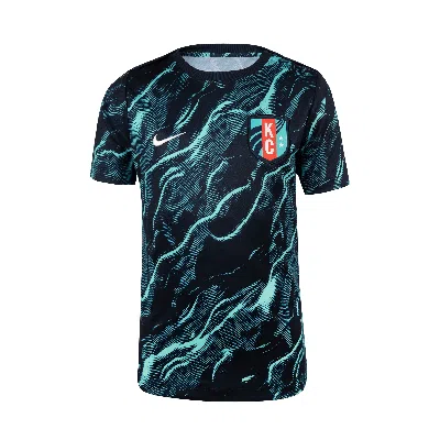 Nike Kc Current 2025 Big Kids'  Nwsl Short-sleeve Pre-match Top In Blue