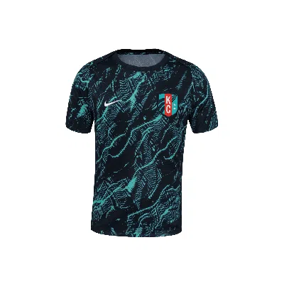 Nike Kc Current 2025  Men's Nwsl Short-sleeve Pre-match Top In Blue