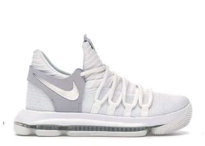 Pre-owned Nike Kd 10 Still Kd Sneakers In White/chrome/pure Platinum