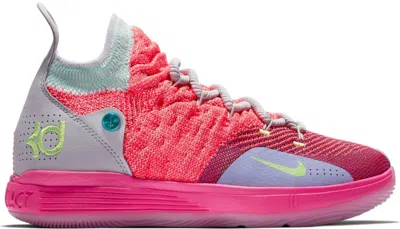 Pre-owned Nike Kd 11 Eybl Sneakers In Hot Punch/lime Blast/pure Platinum