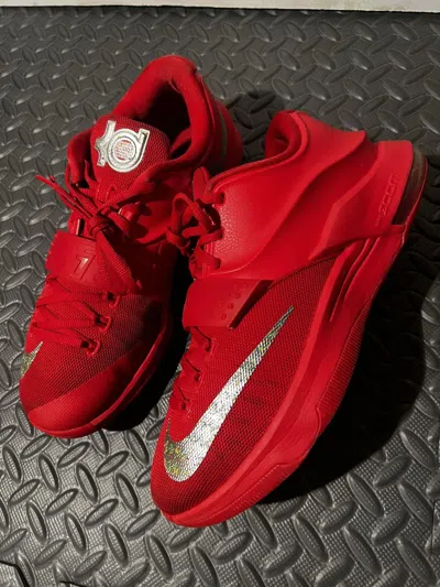 Pre-owned Nike Kd 7 Vii Red Global Game Size 10.5 Mens Shoes